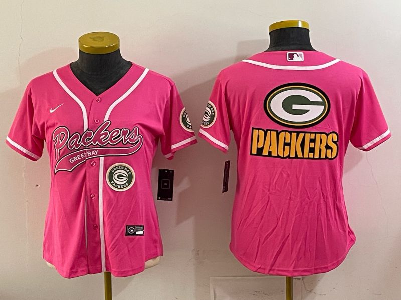 Women 2025 Green Bay Packers Blank Pink Nike Limited NFL Jersey style 06
